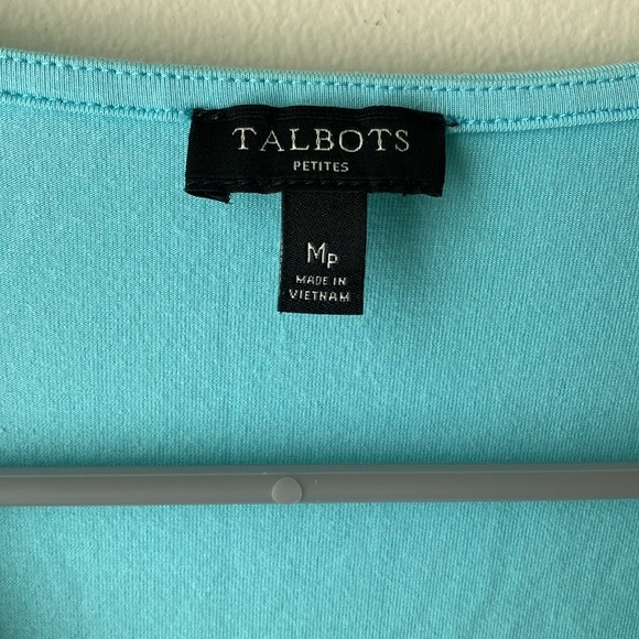 Talbots teal sleeves wrap top MP - Picture 5 of 5